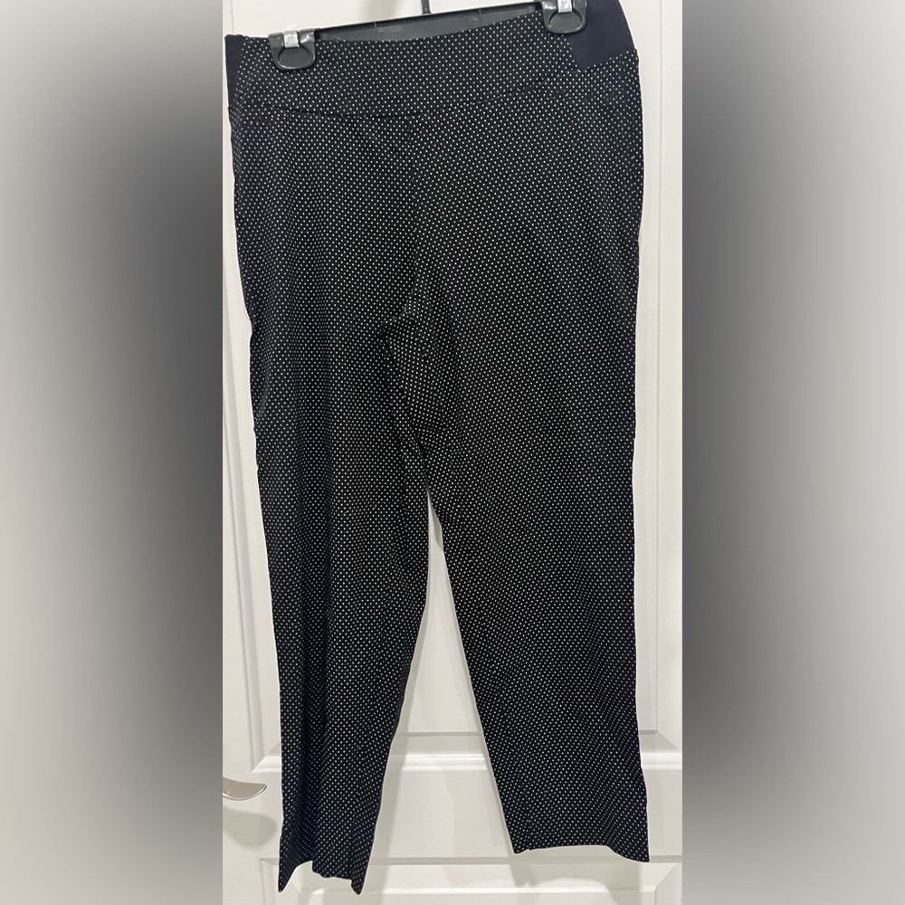 Investments Petite Women’s Black with white polka dot pants